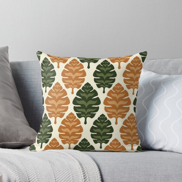 Item preview, Vintage leaf seamless fabric pattern with natural green and brown tropical ornamental botanical textile background design designed and sold by Jukclassic.
