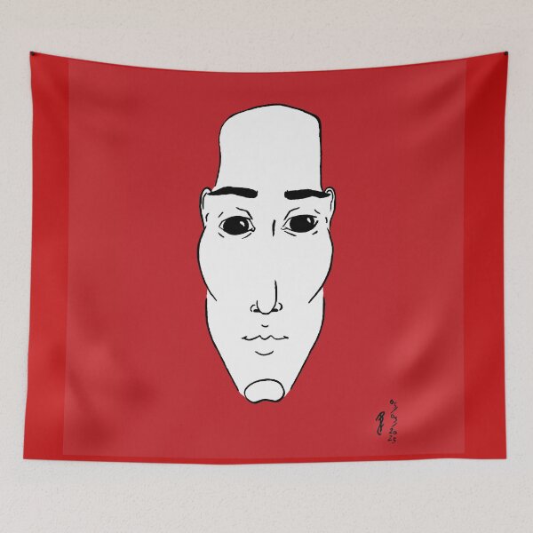 Item preview, Portrait Rouge 7 (simple, centré), tête, noir, blanc, blasé, jaded, designed and sold by EBFCDesigns.