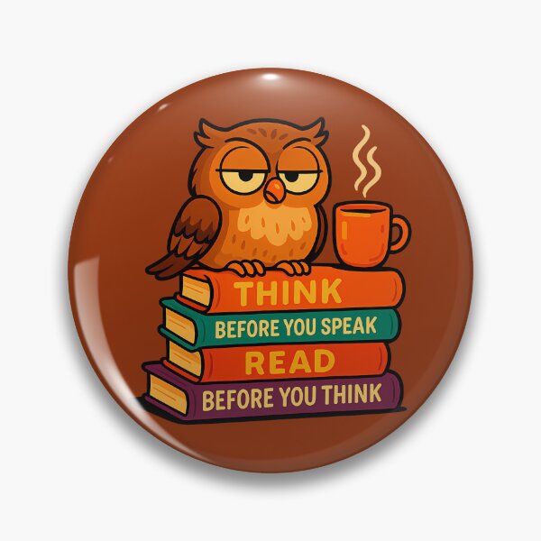 Item preview, Wise Owl with Books – Think and Read designed and sold by agearb.
