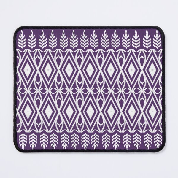 Item preview, Design of silk fabric pattern with white and purple folk lines designed and sold by Toyney.
