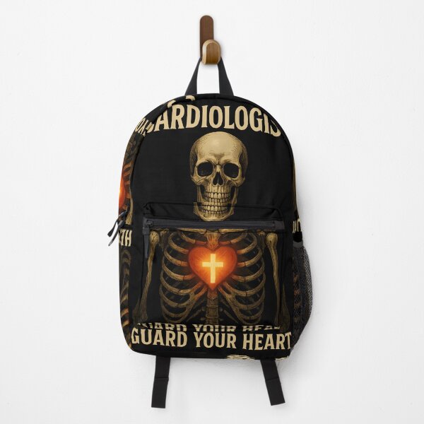 Item preview, Cardiologist Christian Gothic Skeleton Heart Proverbs 4:23 designed and sold by ClinicalHubs.