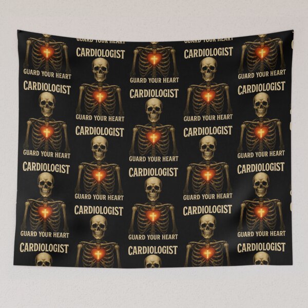 Item preview, Cardiologist Christian Gothic Skeleton Heart Proverbs 4:23 designed and sold by ClinicalHubs.