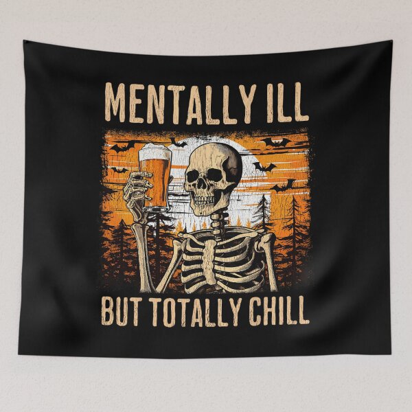 Item preview, 	tally Ill but totally chill Beer Skeleton Halloween 		 designed and sold by forniogabiiys.