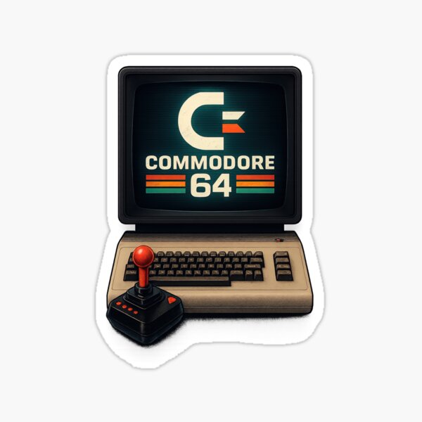 Autocollant Vintage Amstrad PCW 8512 Pour Ordinateur COMMODORE 64 - Rétro Gaming
