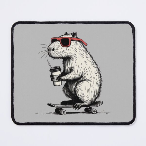 Item preview, Chill Capybara Skateboarder with Coffee | Capybara Don't Worry Be Cappy designed and sold by DESIGN DIMENSION .