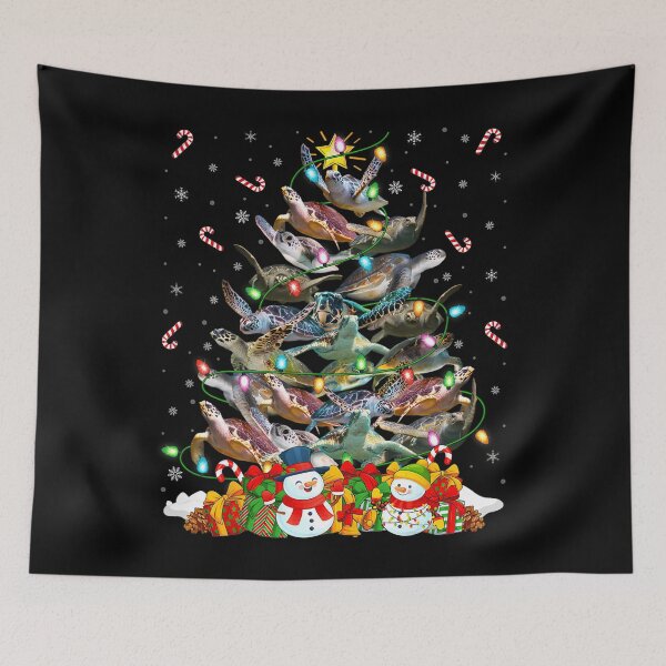Item preview, Sea Turtle Xmas Lighting Tree Santa Sea Turtle Christmas 		 designed and sold by beeseozye.