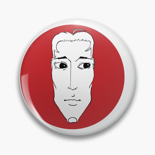 Item preview, Copie de Portrait Rouge 9 (disk), tête, noir, blanc, side eye, suspicious, designed and sold by EBFCDesigns.