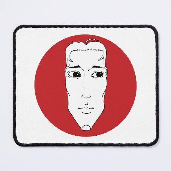 Item preview, Copie de Portrait Rouge 9 (disk), tête, noir, blanc, side eye, suspicious, designed and sold by EBFCDesigns.