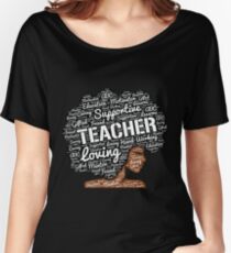 Wörter in der Afro-Kunst für Afroamerikaner-Lehrer Loose Fit T-Shirt