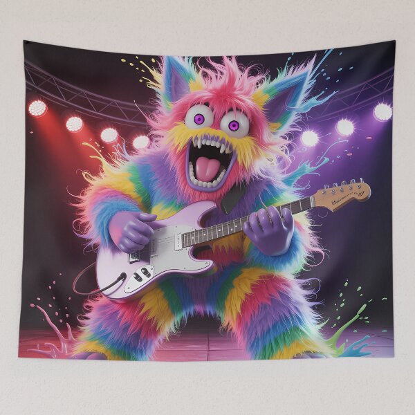 Item preview, Rainbow Rock Monster | Fuzzy Guitar Legend designed and sold by NovaProArt.