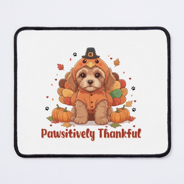 Item preview, Pawsitively Thankful Cavoodle Thanksgiving Cute Fall designed and sold by The Real Life Symphony.