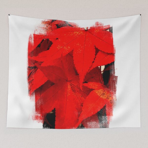 Item preview, The bright red leaves of the Japanese maple tree in autumn designed and sold by AnnabellaRh.