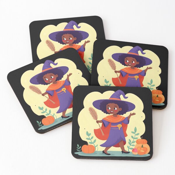 Item preview, "Cheerful Little Witch with Pumpkins" designed and sold by nighttime1990.