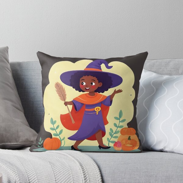 Item preview, "Cheerful Little Witch with Pumpkins" designed and sold by nighttime1990.