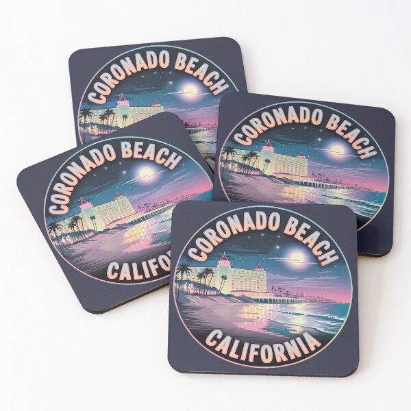 Item preview, Coronado Beach California Night Circle Sticker designed and sold by Horizon Tales.
