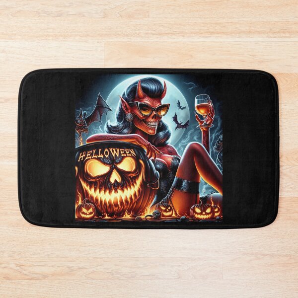 Item preview, Pinup Devil Halloween Moonlit Blaze designed and sold by Voodoo Store Paranormal Collections.