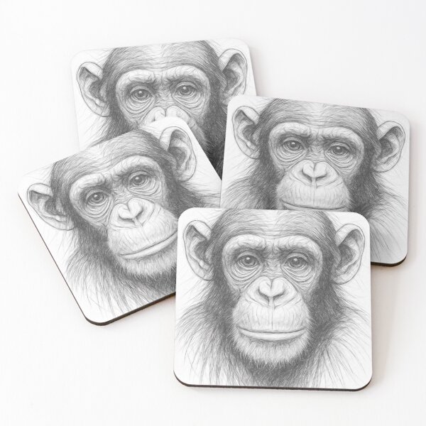 Item preview, Chimpanzee Pencil Sketch designed and sold by Leon Woods Pencil Art.