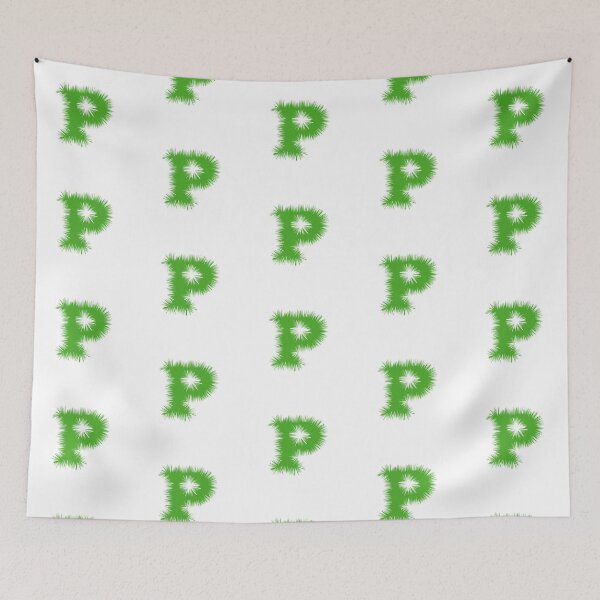 Item preview, Letter P – Festive Green Tinsel Garland Font designed and sold by uncoXab.