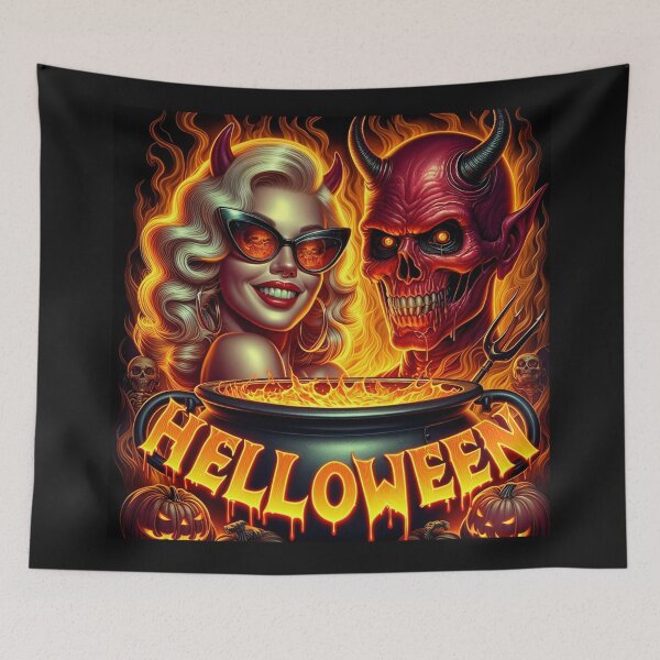 Item preview, Fiery Duo Halloween Devil Blaze designed and sold by Voodoo Store Paranormal Collections.