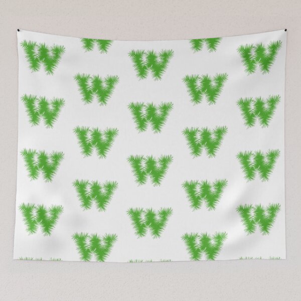 Item preview, Letter W – Festive Green Tinsel Garland Font designed and sold by uncoXab.
