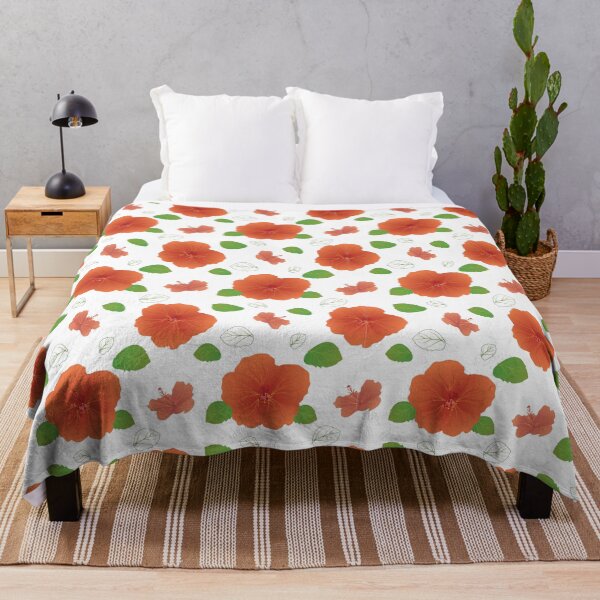 Item preview, Red Hibiscus flower drawing or Rose Mallow with white background  designed and sold by FTYCuteDesign.