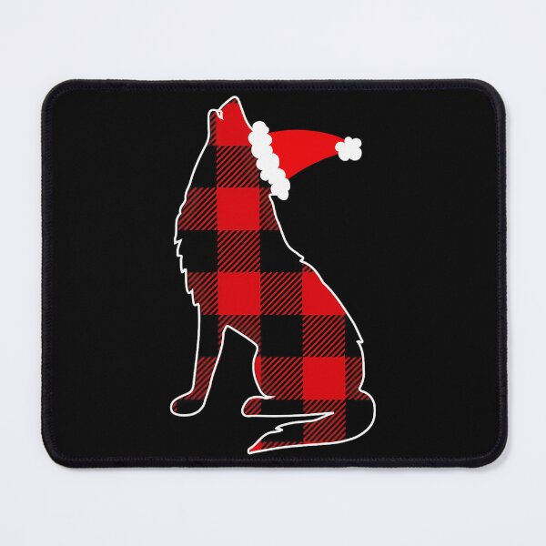 Item preview, Red Plaid Wolf Santa Hat Christmas Pajama Wolf Lover designed and sold by boatensojo.