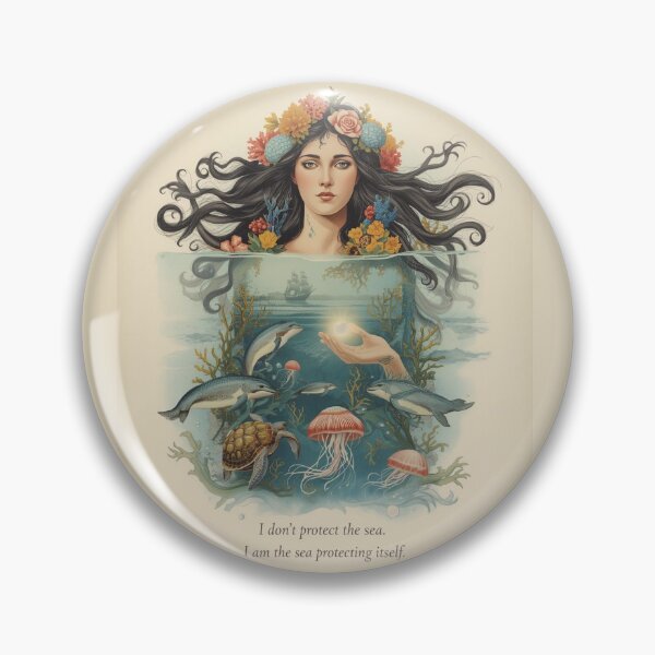 Item preview, She Is the Ocean Quote T-Shirt – “I Am the Sea Protecting Itself” Eco Spirit Tee designed and sold by Mythic Tide.