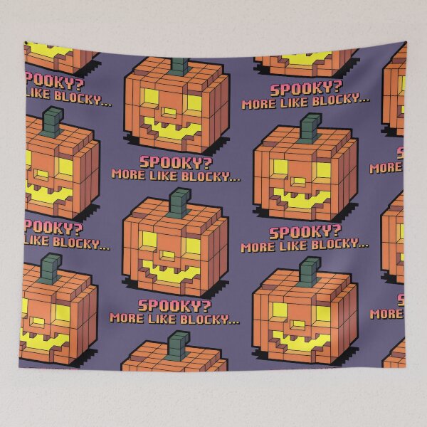 Item preview, Charming Cubic Pumpkin in Retro Gaming Style designed and sold by SplashTastic.