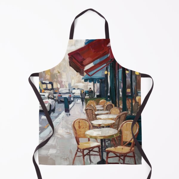Item preview, French Café Terrace | Impressionist Street Scene with Bistro Chairs designed and sold by CARRAANN.