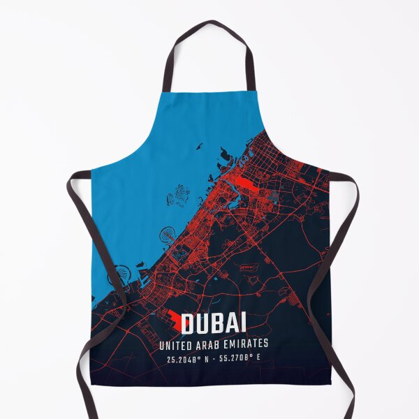 Item preview, Dubai Red & Blue Minimalist Map designed and sold by HomeLivingCo.