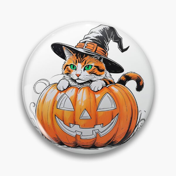 Item preview, Cat coming out of a Pumpkin designed and sold by StickerArt Shop.