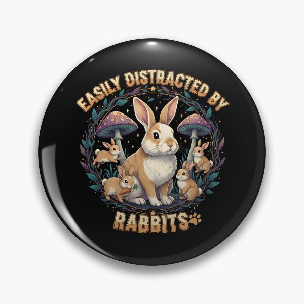 Item preview, Forest Friends Distraction - "Easily Distracted By Rabbits" Woodland Graphic designed and sold by DMNindustries.