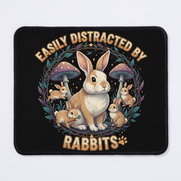 Item preview, Forest Friends Distraction - "Easily Distracted By Rabbits" Woodland Graphic designed and sold by DMNindustries.
