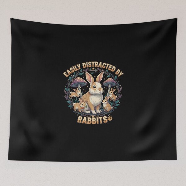 Item preview, Forest Friends Distraction - "Easily Distracted By Rabbits" Woodland Graphic designed and sold by DMNindustries.