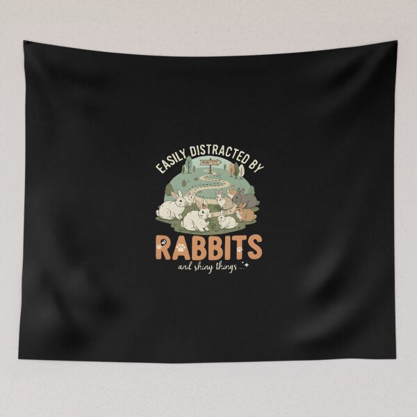 Item preview, "Productivity Problem" - Easily Distracted by Rabbits & Shiny Things Funny Graphic designed and sold by DMNindustries.