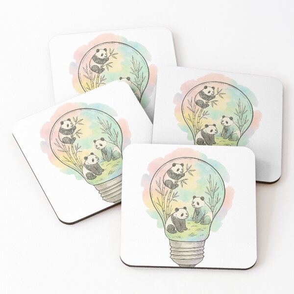 Item preview, Cute Panda Lightbulb – Watercolor Nature Art designed and sold by KikaDP.