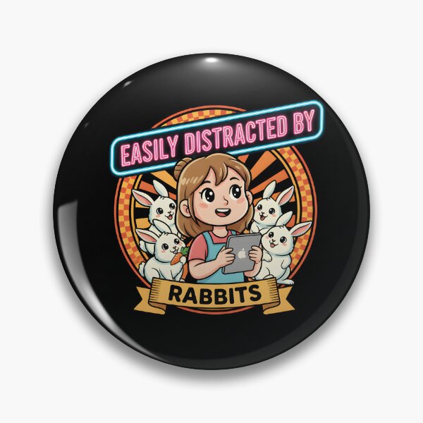 Item preview, Neon Bunny Obsession - "Easily Distracted By Rabbits" Gamer Graphic designed and sold by DMNindustries.