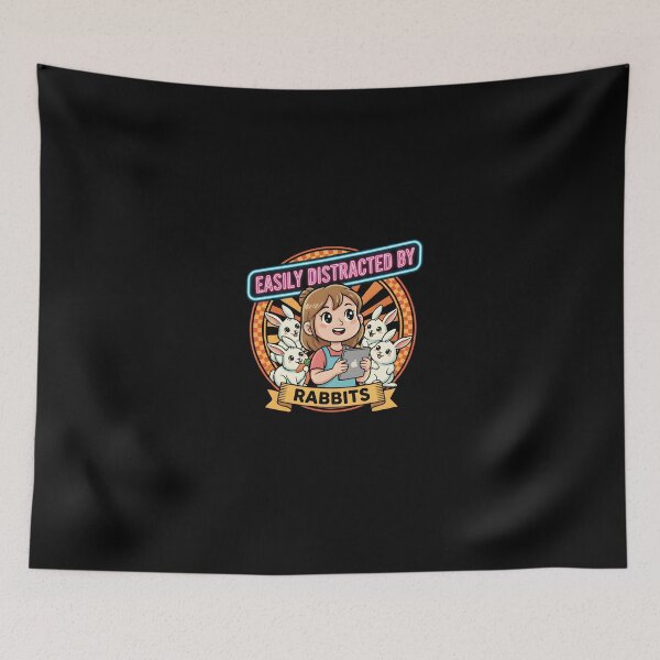 Item preview, Neon Bunny Obsession - "Easily Distracted By Rabbits" Gamer Graphic designed and sold by DMNindustries.