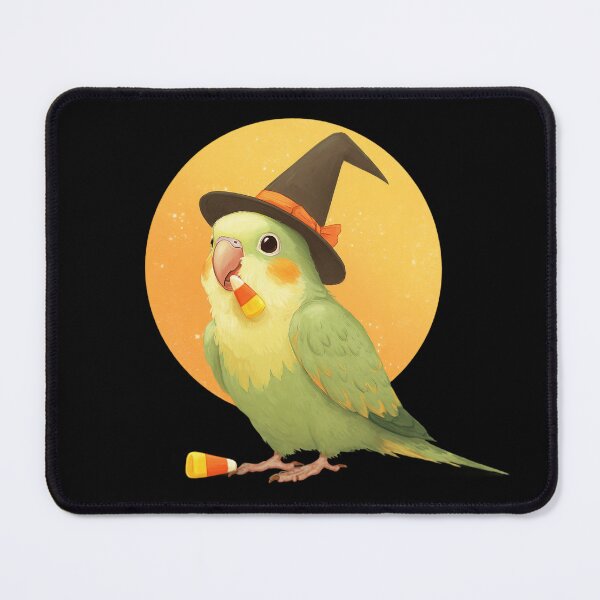 Item preview, Halloween Parakeet – Cute parakeet with witch hat and candy corn designed and sold by Meiersbeste.