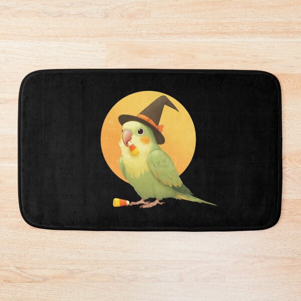 Item preview, Halloween Parakeet – Cute parakeet with witch hat and candy corn designed and sold by Meiersbeste.