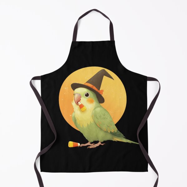 Item preview, Halloween Parakeet – Cute parakeet with witch hat and candy corn designed and sold by Meiersbeste.