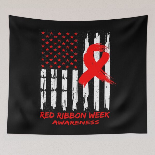 Item preview, Red Ribbon Week Awareness American USA Flag Red Ribbon Week 		 designed and sold by boatensojo.