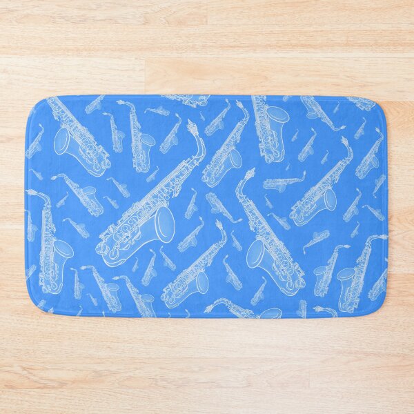 Item preview, Blue saxophone pattern designed and sold by ElectronicCloud.