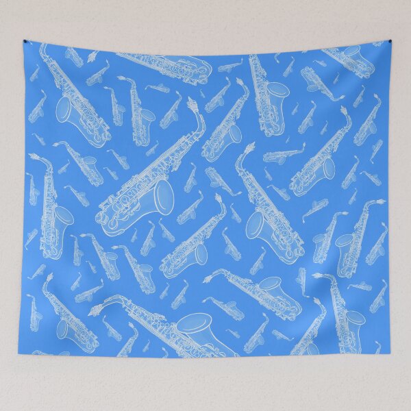 Item preview, Blue saxophone pattern designed and sold by ElectronicCloud.