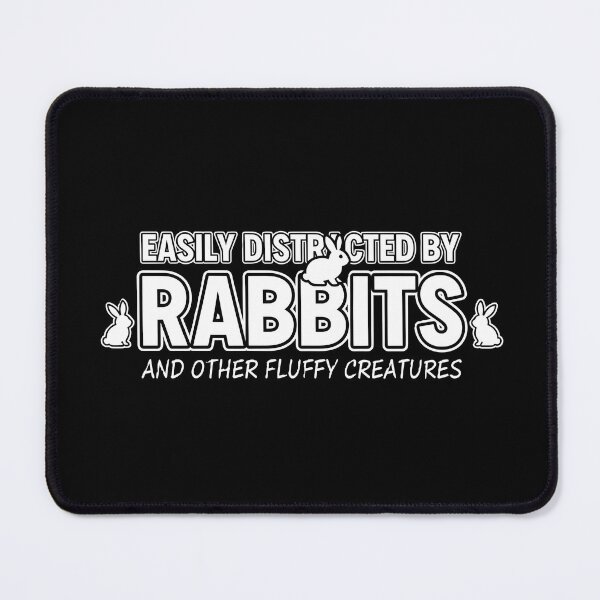Item preview, Fluffy Distraction - "Easily Distracted By Rabbits" Line Art Graphic designed and sold by DMNindustries.