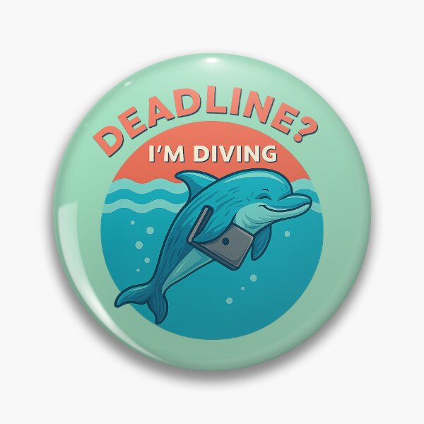 Item preview, Diving Over Deadlines – Dolphin Laptop Escape Art designed and sold by Modivox.