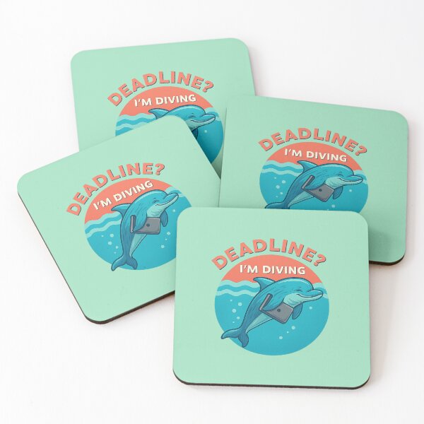 Item preview, Diving Over Deadlines – Dolphin Laptop Escape Art designed and sold by Modivox.