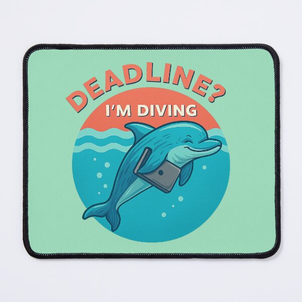 Item preview, Diving Over Deadlines – Dolphin Laptop Escape Art designed and sold by Modivox.