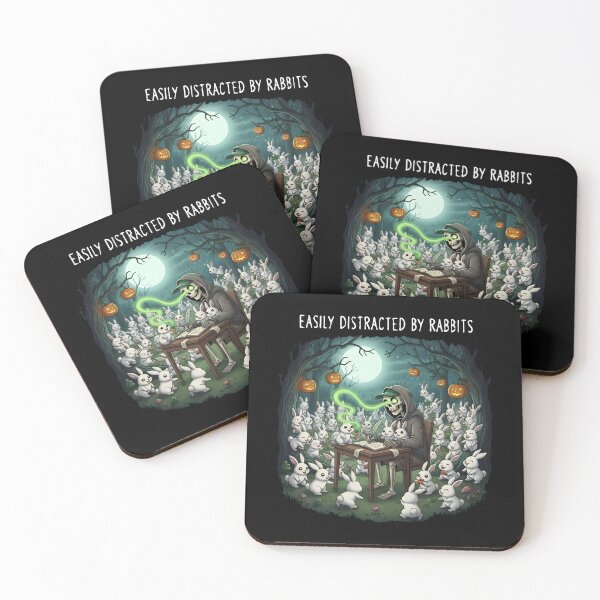 Item preview, Grim Reaper's Distraction - "Easily Distracted By Rabbits" Dark Humor Graphic designed and sold by DMNindustries.