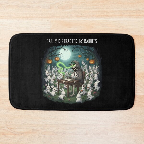 Item preview, Grim Reaper's Distraction - "Easily Distracted By Rabbits" Dark Humor Graphic designed and sold by DMNindustries.
